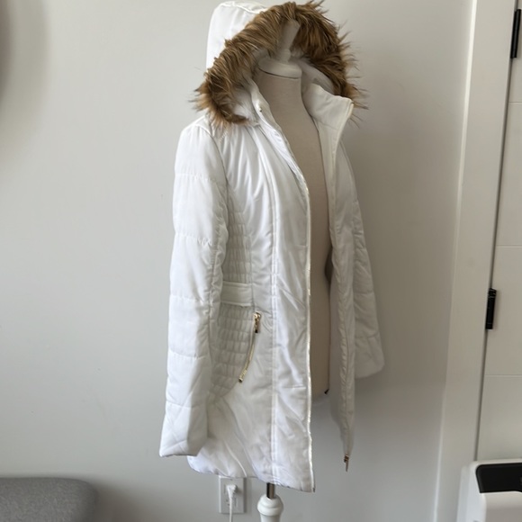 Yoki Outerwear Collection White Bomber Jacket with Hood - Medium - Picture 4 of 16